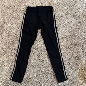 Black Women's Pants with Silver Stripe